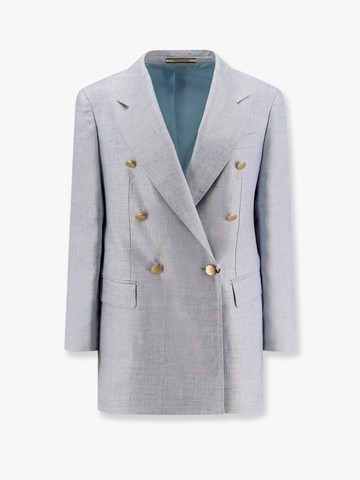 Loreley double-breasted linen blend blazer - TAGLIATORE - gender_Woman