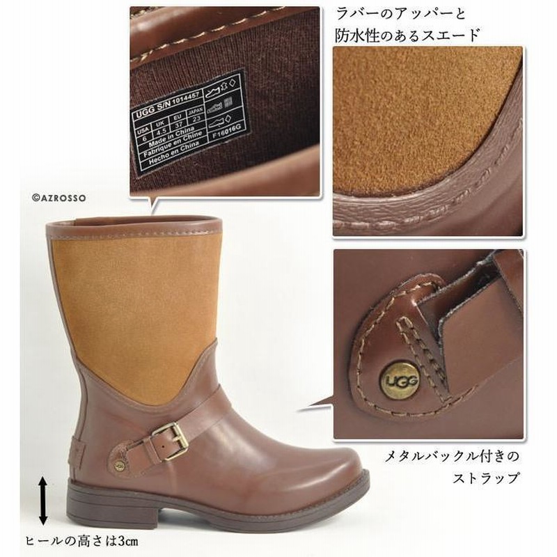 UGG レインブーツ ショート ブーツ レディース SIVADA 長靴 ブラック