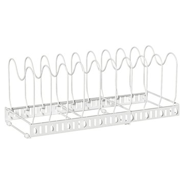 好拾選物 可調節伸縮碗盤鍋蓋架  1個  1層  白色