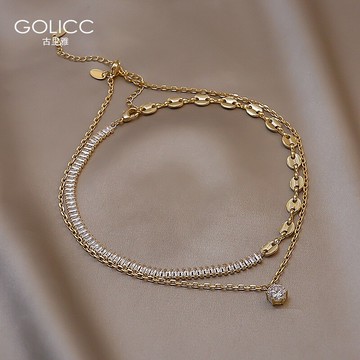 小眾設計感高級鎖骨鏈女時尚氣質ins潮雙層項鏈輕奢頸鏈配飾