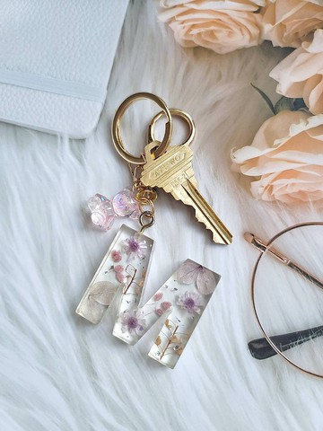 永生花字母小熊鑰匙圈