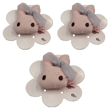 SY 兒童 造型壓夾 SY12574  兔子淺粉  1組