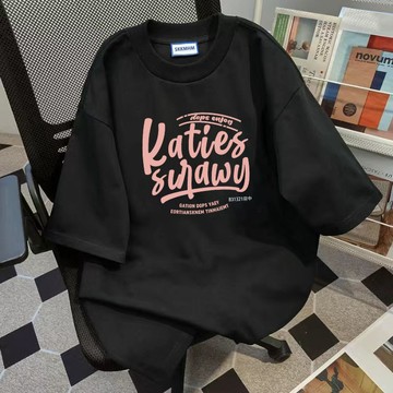 【FOH】100%純棉上衣 美式復古上衣 韓系上衣 女生短袖 寬鬆顯瘦上衣 vintage潮流上衣 日系二次元少女上衣