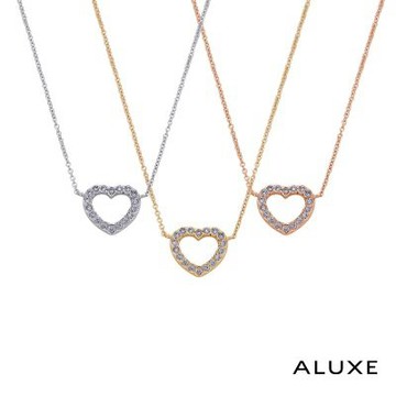 ALUXE 亞立詩 18K金 鑽石項鍊 愛心花圈 心形 NN0670