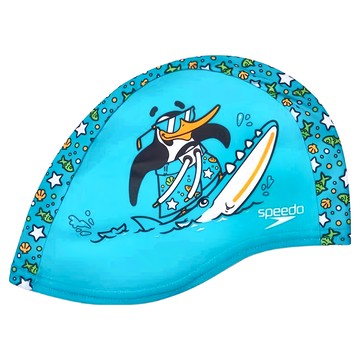 Speedo 幼童尼龍泳帽 ONE SIZE 100%聚酯纖維  企鵝 藍色  1個