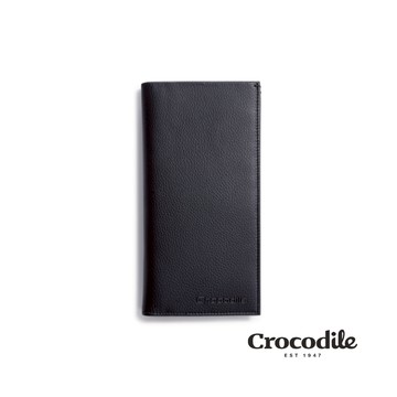 Crocodile 鱷魚皮件 真皮長夾 男皮夾 14卡夾 拉鍊零錢袋 Rocky系列-0103-09901-黑藍咖三色