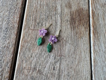 20260327 Macrame 南美蠟線 Swarovski 耳環