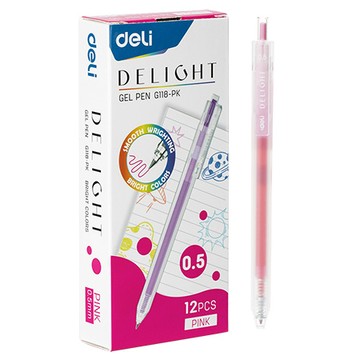 得力Deli彩色中性筆/EG118-PK/粉色/0.5mm