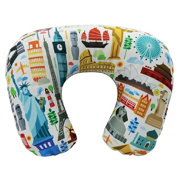 DQ &Co 好拆洗充氣枕/午睡枕/旅行枕 U型  38 x 25.5 x 1cm  環遊世界