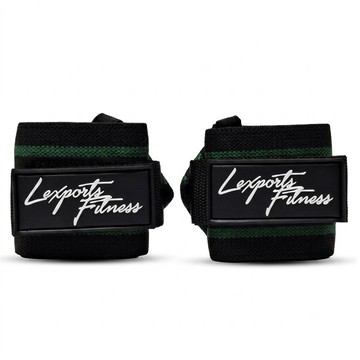 Lexports Fitness 勵動風潮 重量訓練健身護腕 高重磅彈力  L50  1雙  勁旅黑綠紋