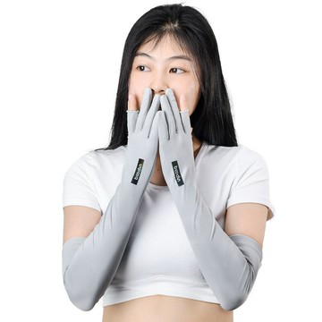 戶外防曬袖套夏季防紫外線防曬連手指加長袖冰袖冰絲透氣可觸屏