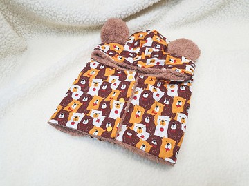 疊疊蘋果熊  保暖熊帽 嬰兒帽 童帽