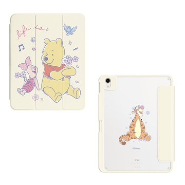 【正版授權】Disney小熊維尼-春暖花開強悍磁吸iPad三折/Y折保護殼