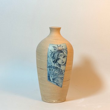 畫瓶-絞胎彩繪花器