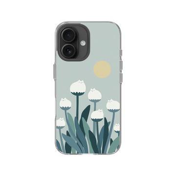 iPhone 16 Clear 透明 - ilovedoodle (Lim Heng Swee) - White Cat Flowers - 白貓花朵