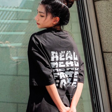 【CREEPS】Real and Fake 寬鬆重磅印花T恤 210g