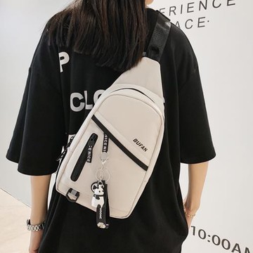 斜挎包女2024新款包包潮胸包女士小挎包運動休閑單肩背包男帆布包