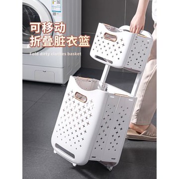 日式折疊臟衣簍衛生間放衣服的收納筐宿舍鏤空洗衣籃浴室放衣神器