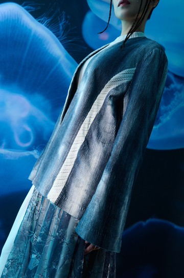 和風外套 - 深藍&白