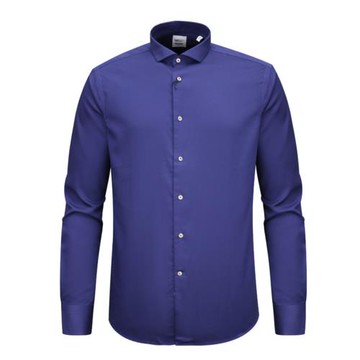 F3123愷米換季斷碼清倉男職業工裝百搭藍色全棉免燙商務長袖襯衫