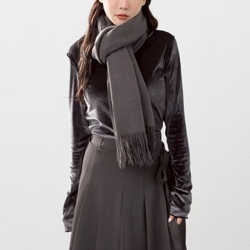 QUEENSHOP_F 女裝 素面流蘇設計針織披肩大圍巾 六色售 現+預 【07010476】