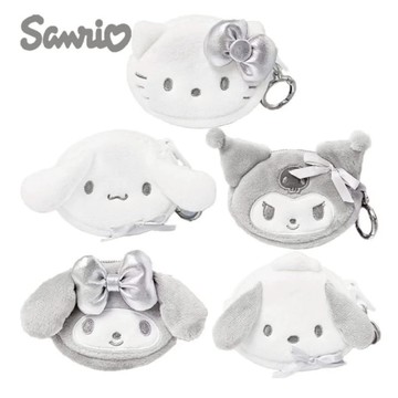 生日快樂🎂【Sanrio三麗鷗家族】銀色系列零錢包 正版韓國限定款 耳機保護套 迷你零錢包 美樂蒂 大耳狗 庫洛米 帕恰狗 凱蒂貓hello kitty 布丁狗 包包吊飾 女朋友禮物 獅子座生日