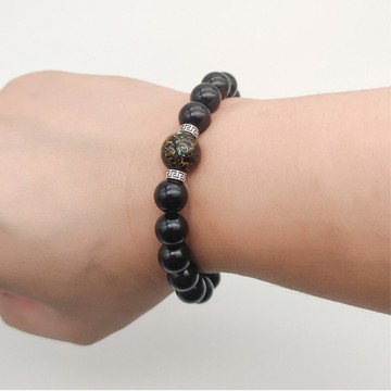 手鍊 黑曜石手鍊 五路財神 飾品 s925銀手串 男生手鍊 水晶手鍊 招財納福 串珠手鍊 282