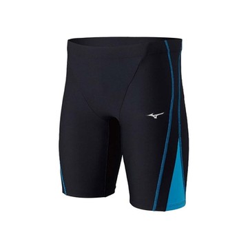 MIZUNO SWIM 男五分泳褲-游泳 泳裝 四角泳褲 平口泳褲 美津濃 N2JB162192 黑藍