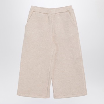 Beige viscose blend trousers