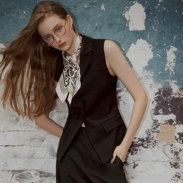 SO NICE 高智感不易皺西裝領收腰馬甲外套