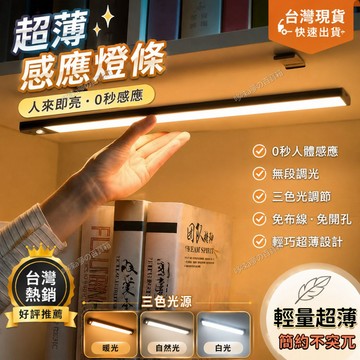 【台灣現貨當天寄🔥】最低價📣衣櫃櫥櫃燈 超薄人體感應燈 氛圍燈 小夜燈 免佈線LED燈感應燈 三色調溫亮度可調 家用燈