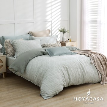 HOYACASA 300織天絲抗菌兩用被床包組｜煙杉綠｜法式柔霧｜(單人/雙人/加大)