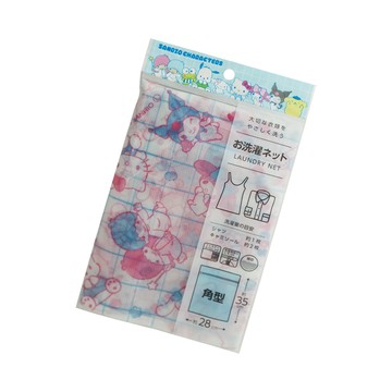 一品川流 日本進口 三麗鷗角色細網角型洗衣袋-28x35cm-格子