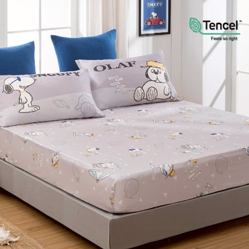 SNOOPY床包組-內含床包+枕套 /200織天絲 /SN506沙灘派對