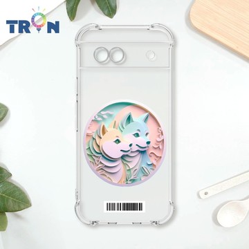 TRON GOOGLE Pixel 8A 可愛紙雕柴犬 四角防摔載具殼 軟殼 手機殼