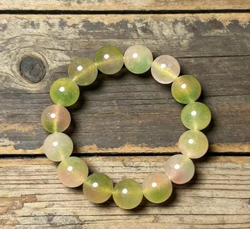 多彩翡翠手鏈 玉石圓珠手串禮盒裝