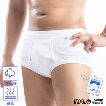 YG天鵝內衣 100%純棉白色三角褲-單件