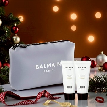 魔羯座生日快樂🎁【BALMAIN】潤澤洗護旅行組 (保濕潤澤洗髮精50ML+保濕潤澤護髮劑50ML+品牌化妝包_顏色隨機) #禮物獨家 #限量組