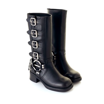 (原價2980)廢土風重工設計工程靴(長筒) 黑 LL-2326BK