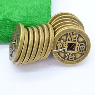 紫南宮🙏🏻9月過爐 開光🔥加厚款真銅2.8cm復古金屬工藝品配件/銅錢仿古十帝錢五帝錢銅錢