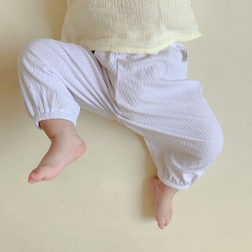 mori🎀mori寶寶休閑褲夏季男女童莫代爾長褲薄款0-2歲嬰兒大pp褲夏天空調褲