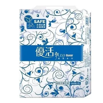 【彤老闆】LIVI 優活 抽取衛生紙-100抽*6包
