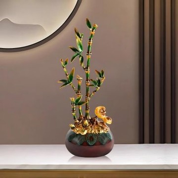HANACO 節節高升竹子擺件 招財玄關電視櫃裝飾 辦公桌面喬遷寓意禮 節節高升 招財裝飾禮