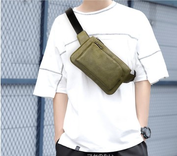 FINDSENSE X 男士復古時尚個性胸包男包休閑男士小包