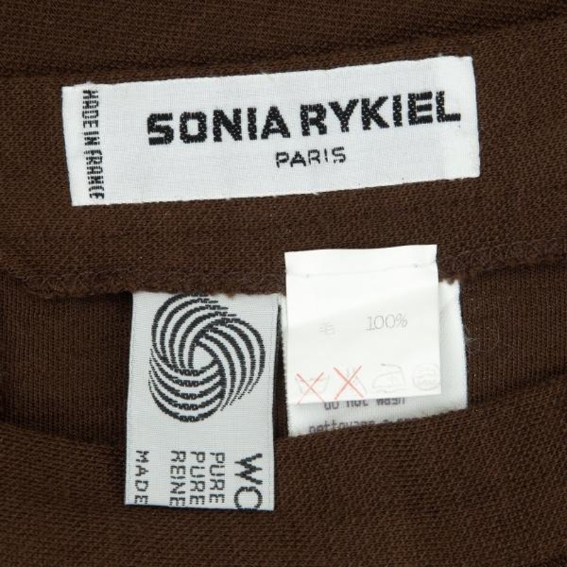 ソニアリキエルSONIA RYKIEL ウールバックジップスカート 茶40