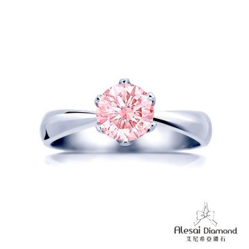 Alesai 艾尼希亞鑽石 1克拉 粉紅鑽石 六爪鑽戒 培育鑽石 (3EX 車工 粉鑽 FANCY VIVID PINK)