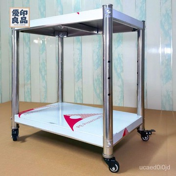 公司貨 免運 附發票~可移動不銹鋼置物架 帶輪子兩層萬嚮輪收納架 廚房儲物架 落地多層架