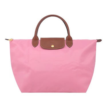 LONGCHAMP LE PLIAGE系列短把再生尼龍摺疊水餃包(中/棉花糖粉)