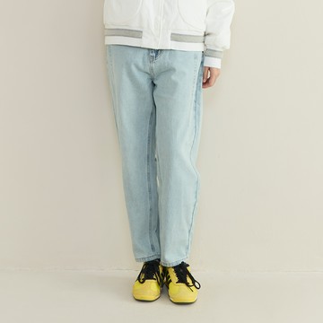 a la sha 窄管尖褶牛仔褲