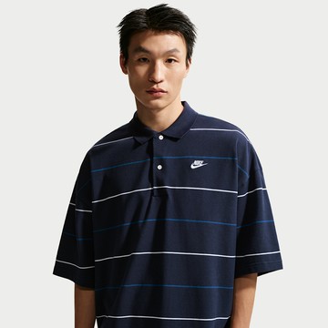 Nike Sportswear Club Men's Oversized Striped Polo Shirt
